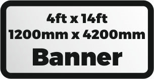 Custom Printed banner 4ftx14ft 1200x4200mm