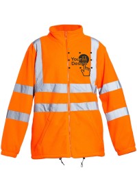 Custom Embroidered Orange Hi Vis Fleece Jacket HVFLE