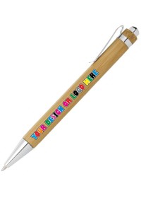 Custom printed Bamboo Pen With Metal Tip & Clip
