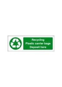 Recycling plastic carrier bags sign