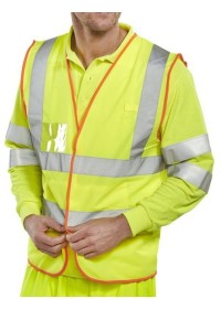 Hi Vis vest with Orange trim & ID Pocket BS061
