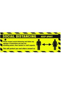 Social Distance Banner Keep Distance Yellow