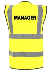 Hi vis vest with Manager to rear