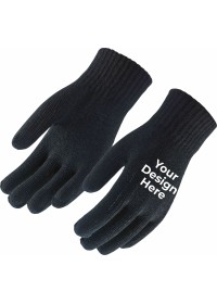 Personalised Knitted Gloves Black - ACGBL