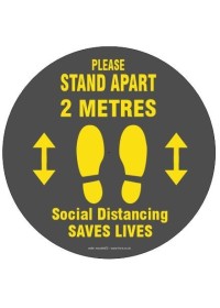 Social Distancing Floor Sticker Round Grey 2 Metres