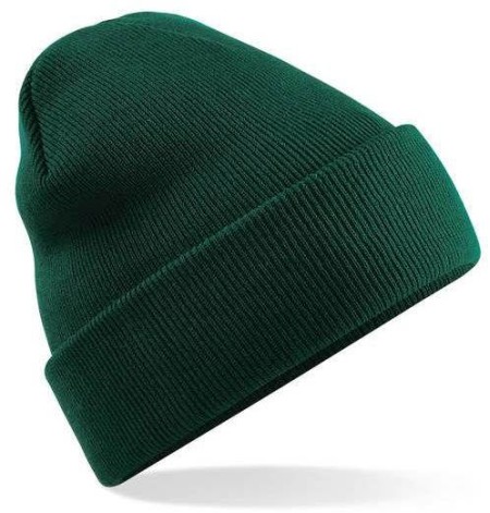 Embroidered Knitted Beanie Hat Beechfield BC045 Bottle Green