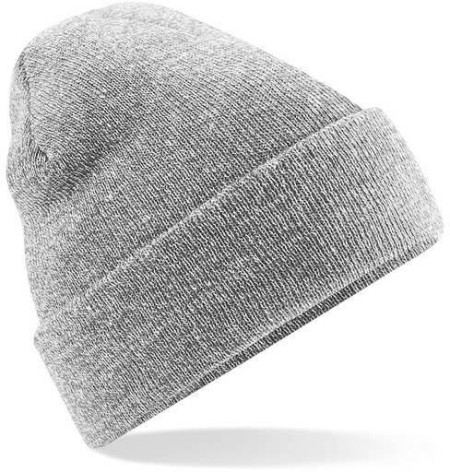 Embroidered Knitted Beanie Hat Beechfield BC045 Heather