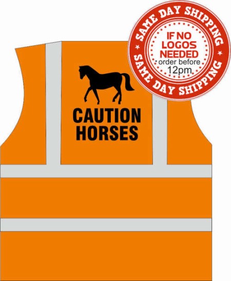 caution horses hi vis vest