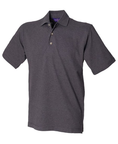 Classic cotton piqué polo with stand-up collar CharcoalClassic cotton piqué polo with stand-up collar