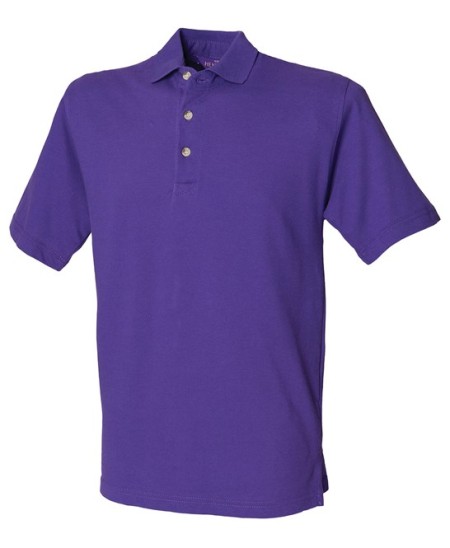 Classic cotton piqué polo with stand-up collar Purple