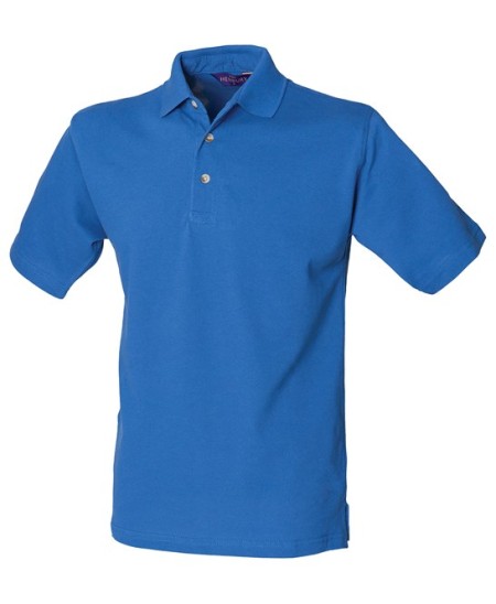 Classic cotton piqué polo with stand-up collar Royal