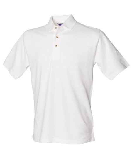 Classic cotton piqué polo with stand-up collar White