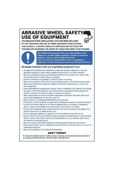 Abrasive wheel regulations poster 58125